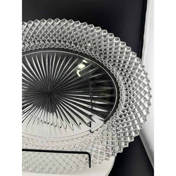 Vintage Anchor Hocking Clear Miss America Oval Serving Platter - Picture 5 of 5